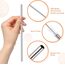 31 cm Ekstra Uzun Paslanmaz Çelik Pipet Seti 3 Parça (Eğri Düz Fırça)