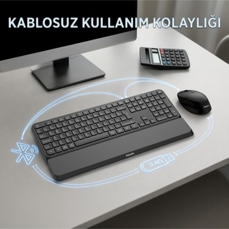 Phılıps SPT6607B, Siyah, Türkçe Q, 2.4ghz ve Kablosuz