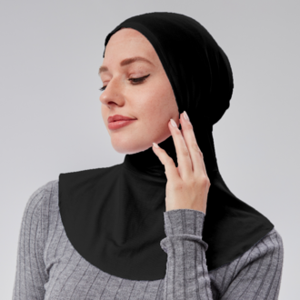 Pratik Tesettür Sporcu Boyunluklu Hijab Geçmeli Bone 