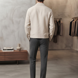 Zegna Premium Bej Düğmeli Ceket