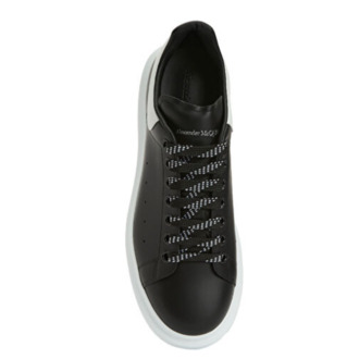 Alexander McQueen Siyah Beyaz Erkek Deri Sneaker