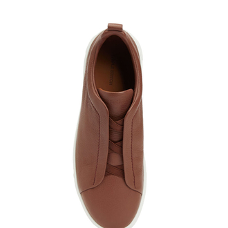 Zegna Kahverengi Erkek Deri Sneaker