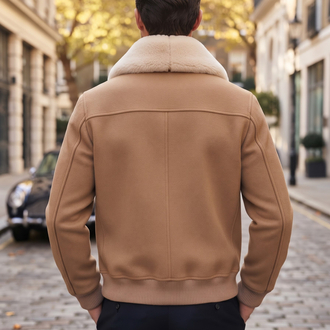 Loro Piana Taba Renk Kürklü Yaka Lüks Bomber Ceket / Mont