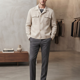 Zegna Premium Bej Düğmeli Ceket