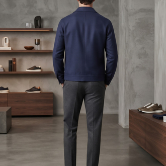 Zegna Premium Lacivert Düğmeli Ceket