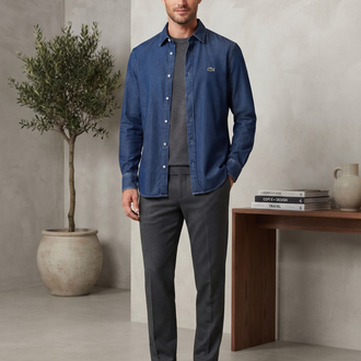 Lacoste Premium Mavi Denim Gömlek