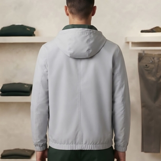 Lacoste Erkek Kapüşonlu Açık Gri Spor Mont / Rüzgarlık