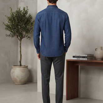 Lacoste Premium Mavi Denim Gömlek