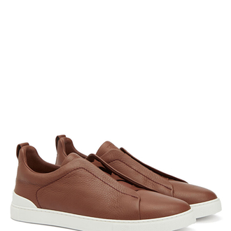 Zegna Kahverengi Erkek Deri Sneaker