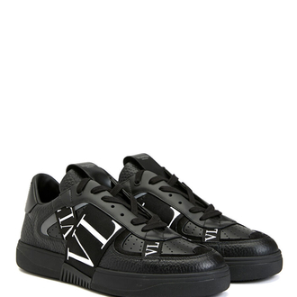 VL7N Siyah Erkek Deri Sneaker