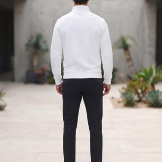 Lacoste Fermuarlı Yaka Erkek Sweatshirt - Beyaz