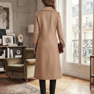 Burberry Bej Kuşaklı ve Uzun Kaşe Kaban / Palto