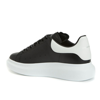 Alexander McQueen Siyah Beyaz Erkek Deri Sneaker