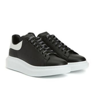 Alexander McQueen Siyah Beyaz Erkek Deri Sneaker