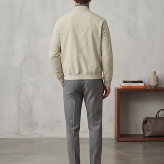 Hermès Premium Bej Fermuarlı Bomber Ceket