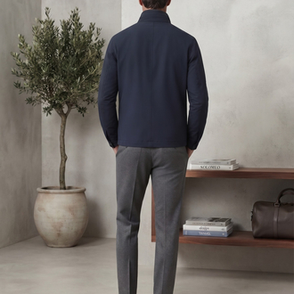Brunello Cucinelli Premium Lacivert Yüksek Yaka Ceket
