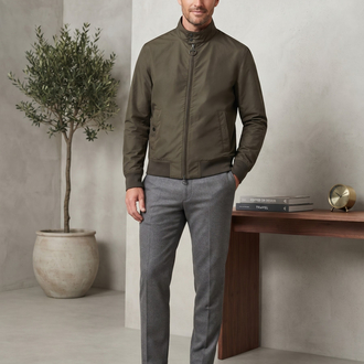Barbour Premium Haki Su Geçirmez Bomber Ceket