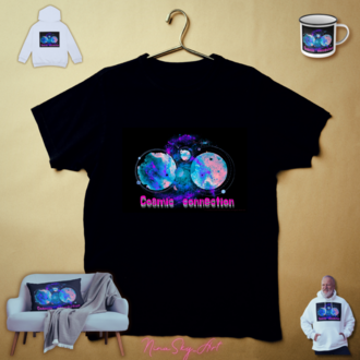 Cosmic Connection Psychedelic Glasses — Premium Horizontal Cyber Goth Art by SoulAnchor