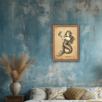 Memories Elf Mermaid — Vintage Kraft Premium Printable Art