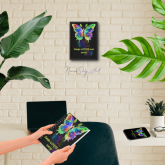Choose Wonder Over Worry Neon Butterfly — Premium Cyber Goth Art by SoulAnchor