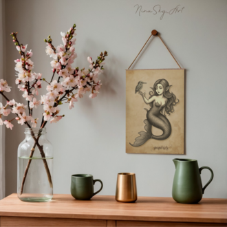 Memories Elf Mermaid — Vintage Kraft Premium Printable Art