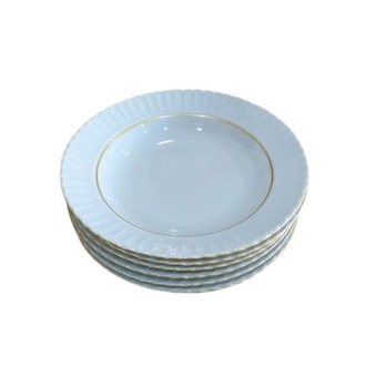 Kütahya Porselen 6 Adet Sedef Yaldızlı Yemek Tabağı 22 cm