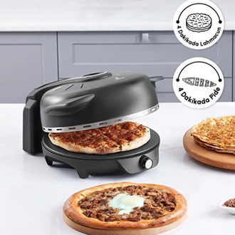 Karaca Gastro 10 in 1 Pizza Lahmacun ve Tandır Ekmeği Makinesi Biodiamond Matte Black