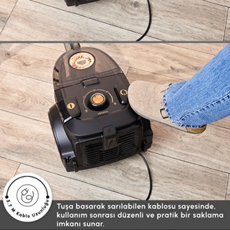 Karaca Vantuz High Force F2 2 Lt Hazneli Matte Black Copper Süpürge 899 W