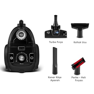 Karaca Vantuz High Force F2 Matte Toz Torbasız Black Silver
