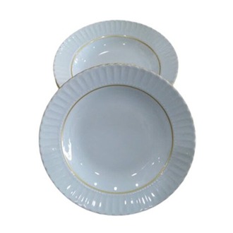 Kütahya Porselen 6 Adet Sedef Yaldızlı Yemek Tabağı 22 cm