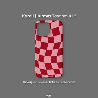 Kareli | Kırmızı Tasarım Kılıf