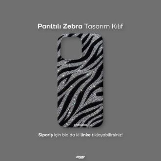 Parıltılı Zebra Tasarım Kılıf