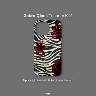 Zebra Çiçek Tasarım Kılıf