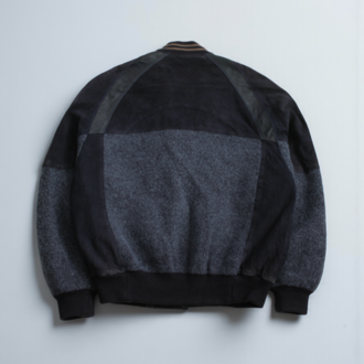 90s VOLS NOUS Süet Deri-Yün Bomber Ceket