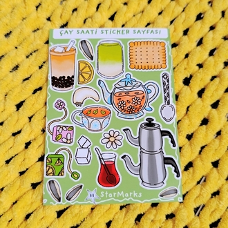 Çay saati sticker sheet