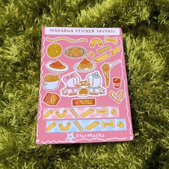 Makarna sticker sayfası