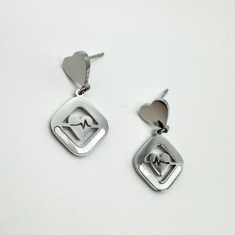 Velithis Sedef Steel Earring | Çelik Küpe