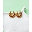 Çelik Çizgili Gold Küpe