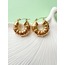Çelik Çizgili Gold Küpe