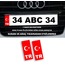 Tr Plaka Türk Bayrağı Sticker Etiket Yapıştırma 1 Çift