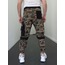 Kamuflaj Kargo Cepli Siyah Garnili Jogger Pantolon STGN-3005-1