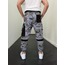 Kamuflaj Kazayağı Desenli Siyah Garnili Jogger Pantolon STGN-3005-4