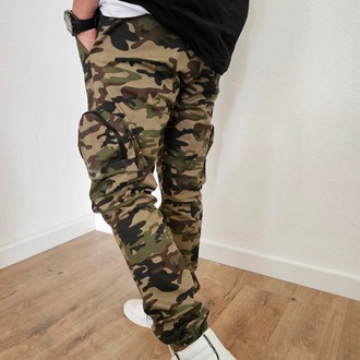 Kamuflaj Pocket Kargo Cepli Jogger Pantolon