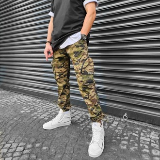 Kamuflaj Pocket Kargo Cepli Jogger Pantolon