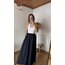 Halter yaka cepli maxi elbise