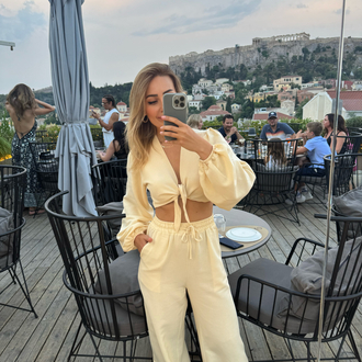 Butter yellow keten takım