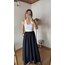 Halter yaka cepli maxi elbise