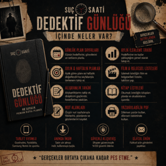 ️ Suç Saati – Dedektif Günlüğü | Premium Dijital Planner (PDF) | Lansman Fiyatı