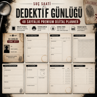 ️ Suç Saati – Dedektif Günlüğü | Premium Dijital Planner (PDF) | Lansman Fiyatı