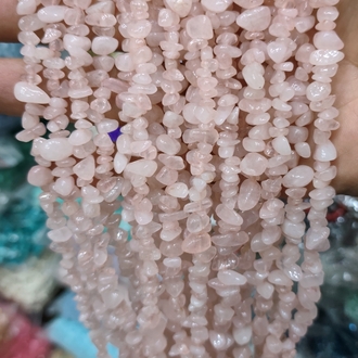Doğal kırık taş pembe kuvars 1 dizi 